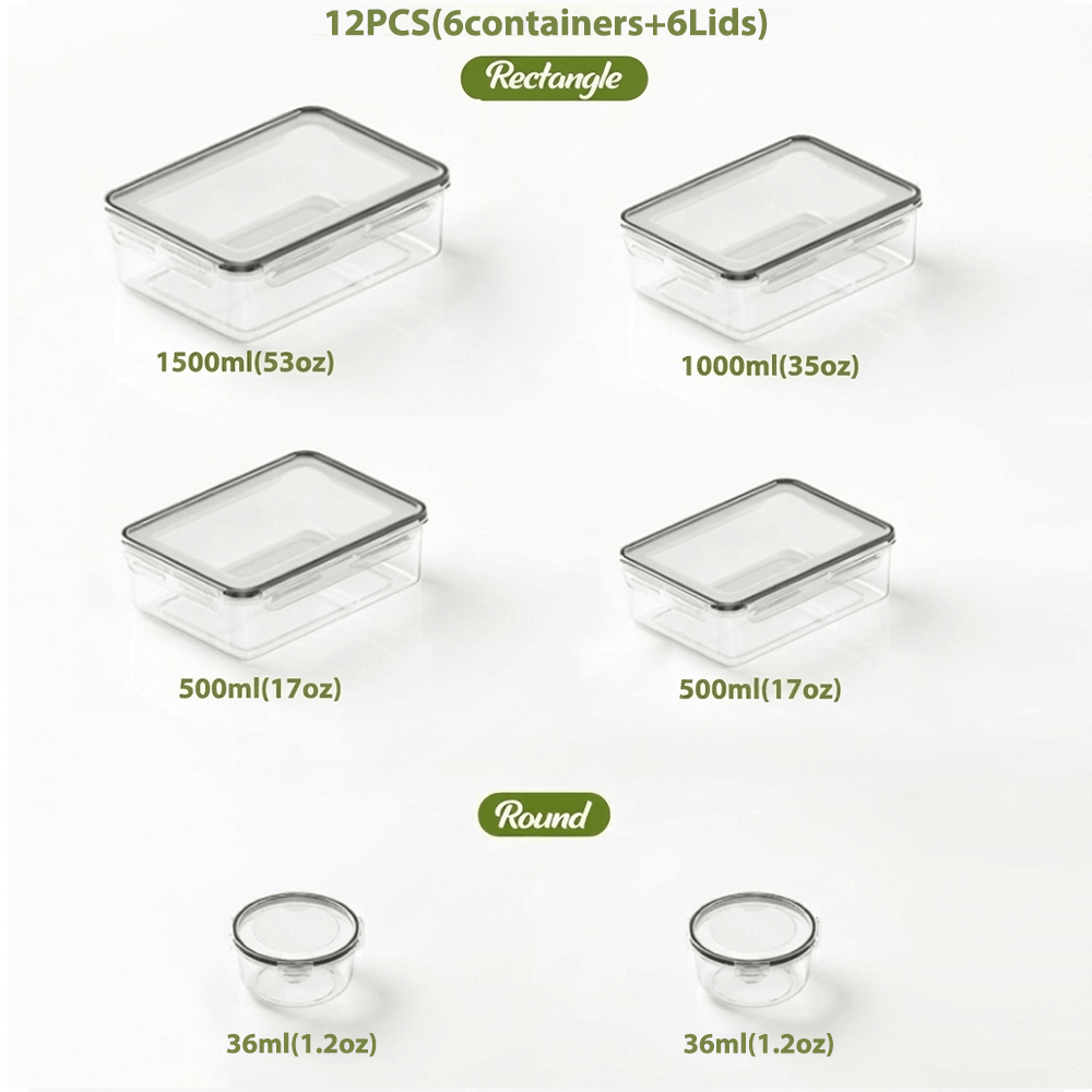 Versatile 50/24/12pcs Refrigerator Storage Organizer – easy-access fridge organization, 50 24 12pcs 25 12 6pcss Lid 25 12 6pcss Transparent Stackable Outdoor Food, designed for American homes, daily convenience and practical gifting