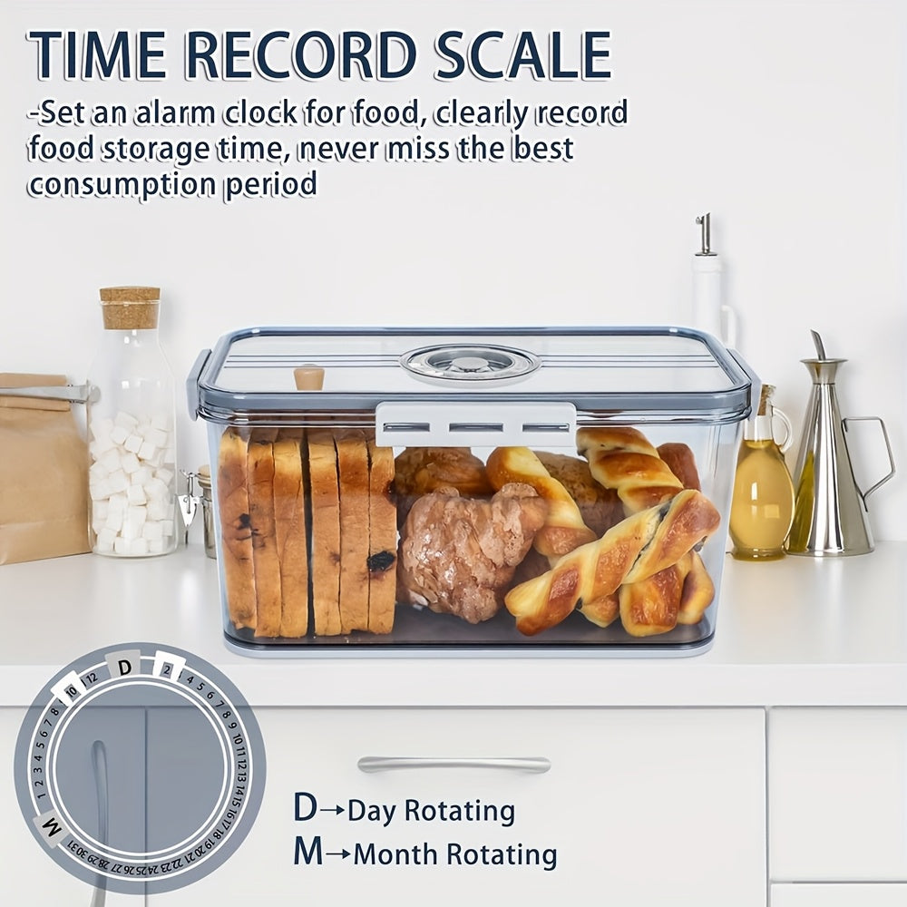 1pc Sealed Bread Storage Containers - Bread Boxes, Portable And Leak Proof Food Sealers with Date Recording Device, for Bread, Toast, Fruits And Vegetables, Kitchen Organizers And Storage, Kitchen Tools