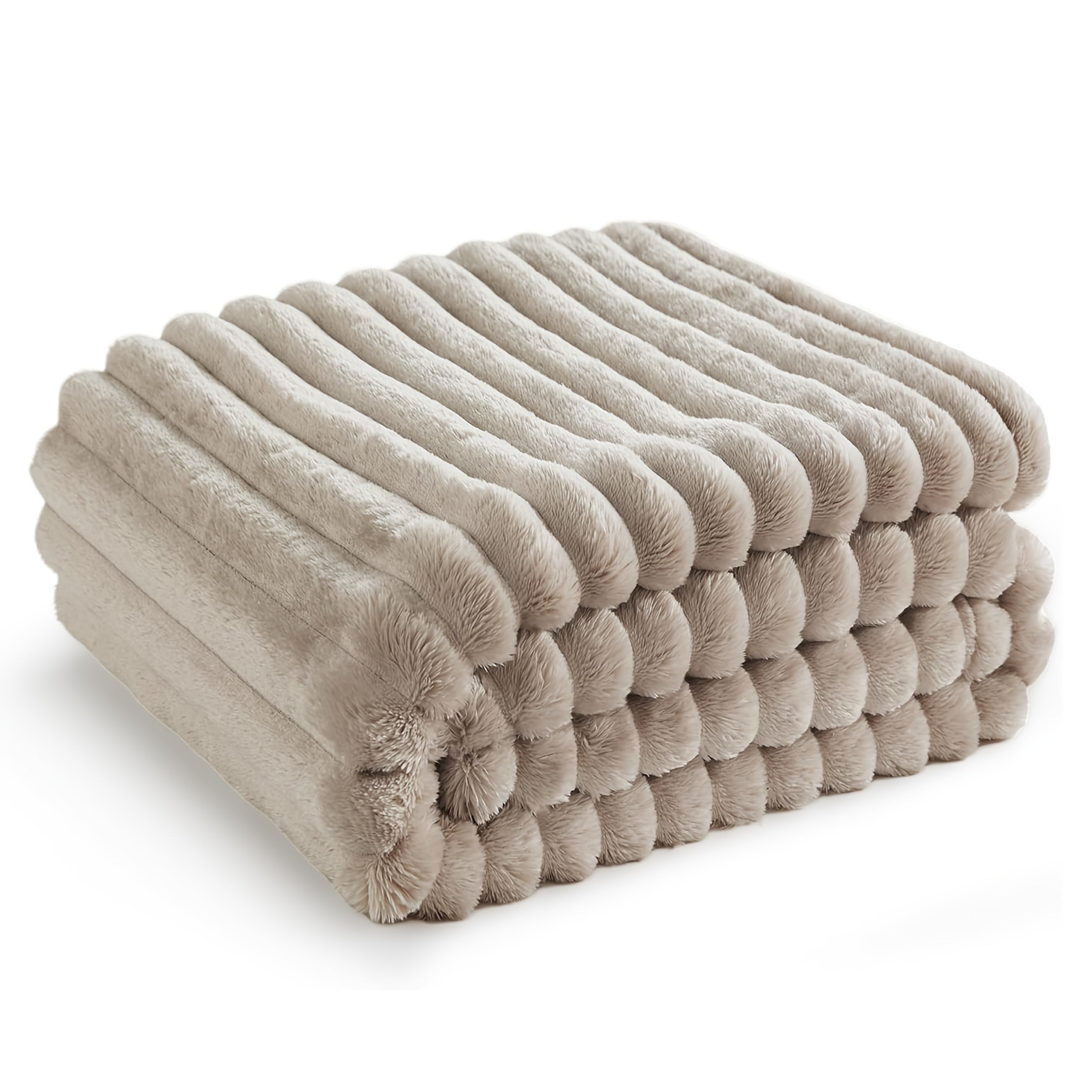 Throw Blanket – comfortable everyday home styling, Luxurious Double-Sided Faux Rabbit Fur Throw Bl
