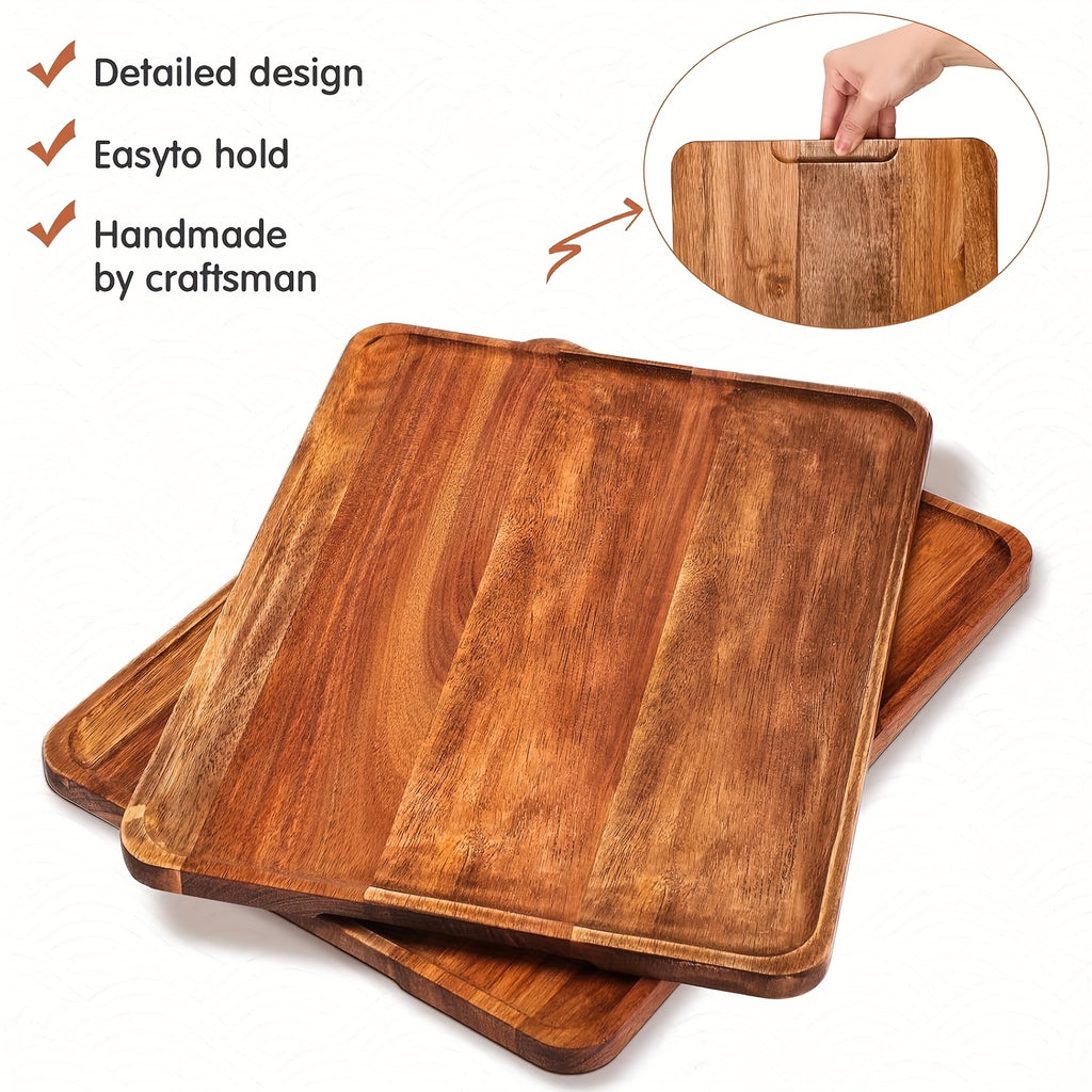 Modern 5 Pack Home Storage Organizer – space-saving everyday organization, 5 Pack Solid Acacia Wood Serving Trays Rectangular Wooden Board for Food Appetizer Serving, designed for American homes, daily convenience and practical gifting