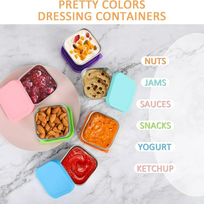 Space-Saving 6pcs Airtight Food Storage Containers – leak-resistant reusable meal prep, 6pcs with Plastic Lid Reusable Sauce Container with Locking Lid - Square Dish for, designed for American homes, daily convenience and practical gifting