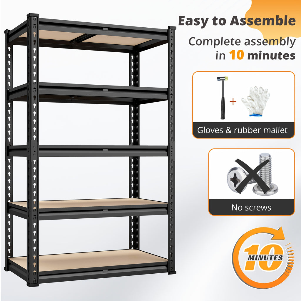 Space-Saving Adjustable Home Storage Rack – durable multi-purpose storage, Heavy-Duty Home Storage Shelf 60 H Five-Tier Storage Rack 2000LBS Capacity Adjustable Storage Shelf, designed for American homes, daily convenience and practical gifting