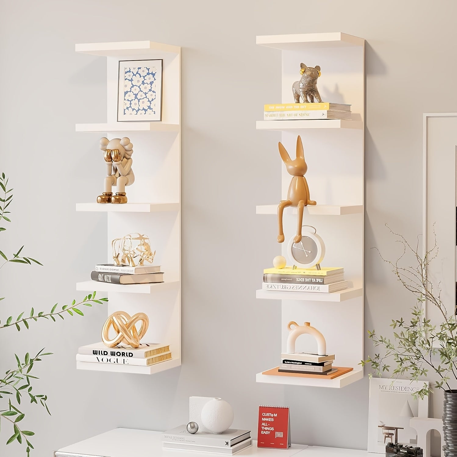 Upgraded/New Thickened Five-layer Suspended Wall Rack, Wall-mounted Storage Rack, Wall Decorative Items, Space-saving Wall Storage Rack, Easy to Install, 31.5 Inches High, Suitable for Bedrooms And Living Rooms - A Practical Wall-mounted Rack