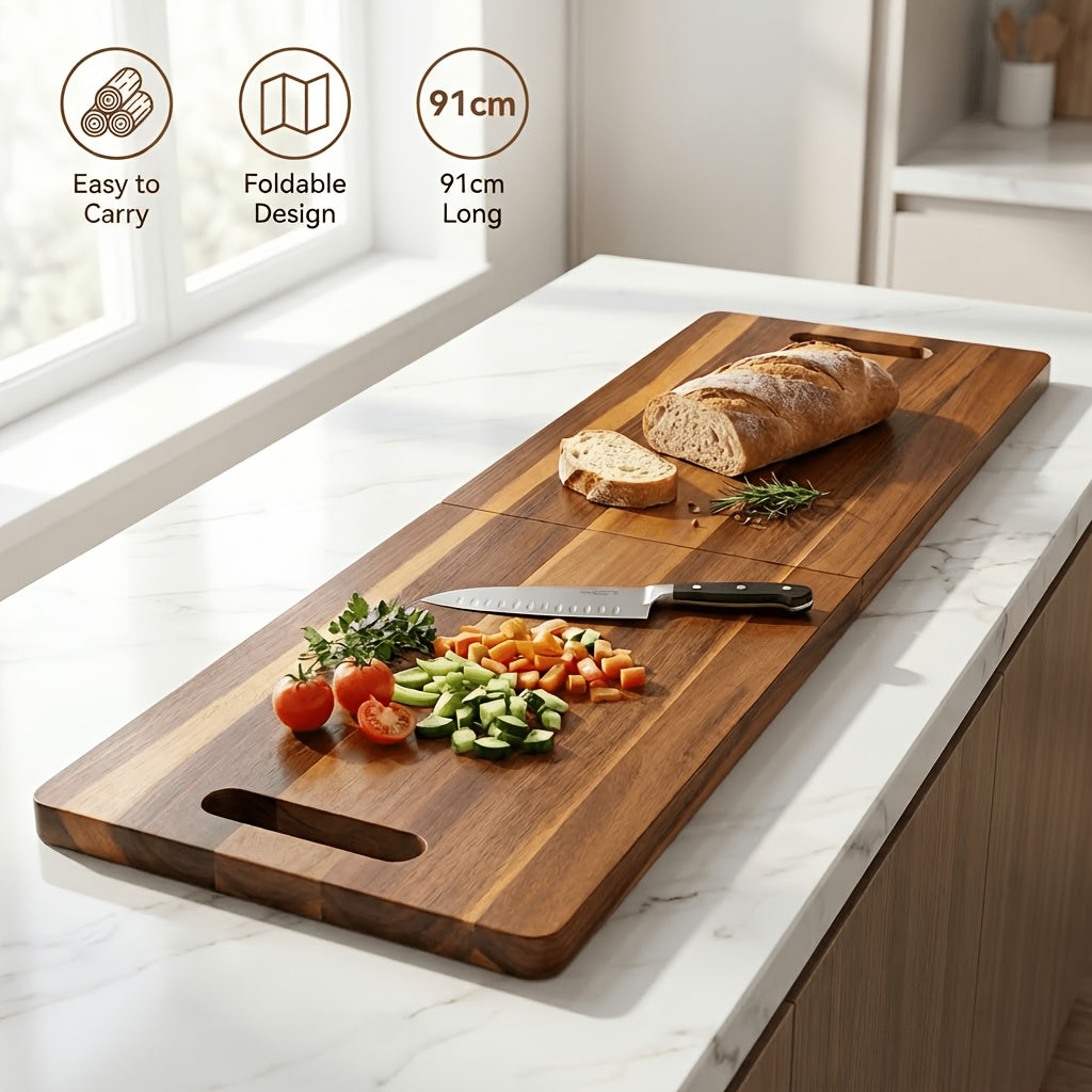 Heavy-Duty Home Storage Organizer – space-saving everyday organization, Extra Large Acacia Wood Charcuterie Board with Handles - Extra Large Foldable Serving Tray, designed for American homes, daily convenience and practical gifting