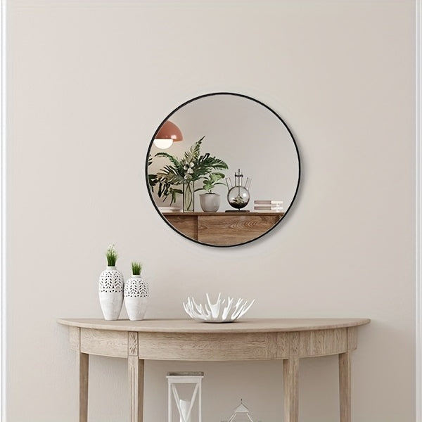 Smart Home Accent Rug – comfortable decorative floor coverage, Round Metal Wall Mirror - Classic Round Decorative Mirror for Entryway Bathroom Sink And, designed for American homes, daily convenience and practical gifting