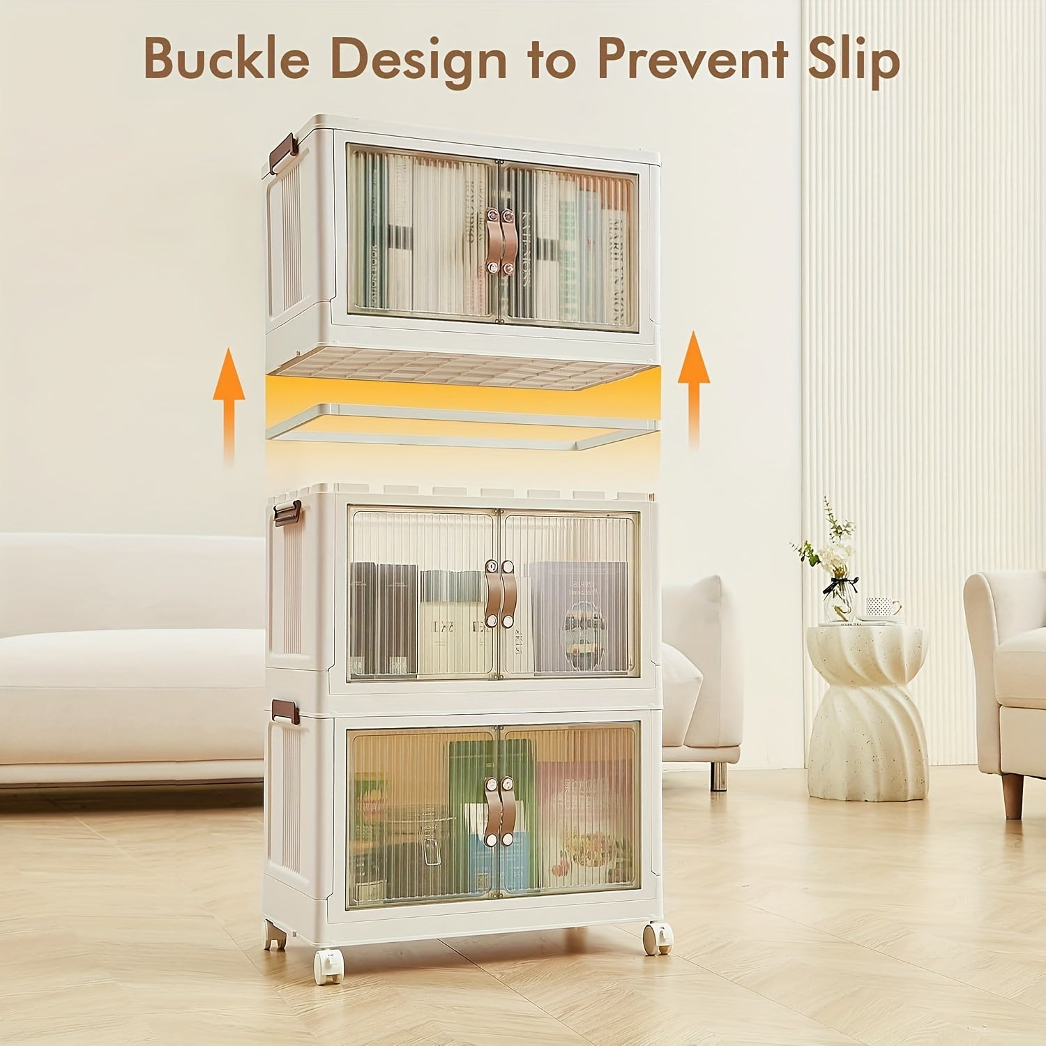 Premium 3pcs Stackable Storage Drawer – smooth-access cabinet organization, Bin with Drawers Stackable Storage Bins with Wheels Open Front Foldable Design for Home, designed for American homes, daily convenience and practical gifting