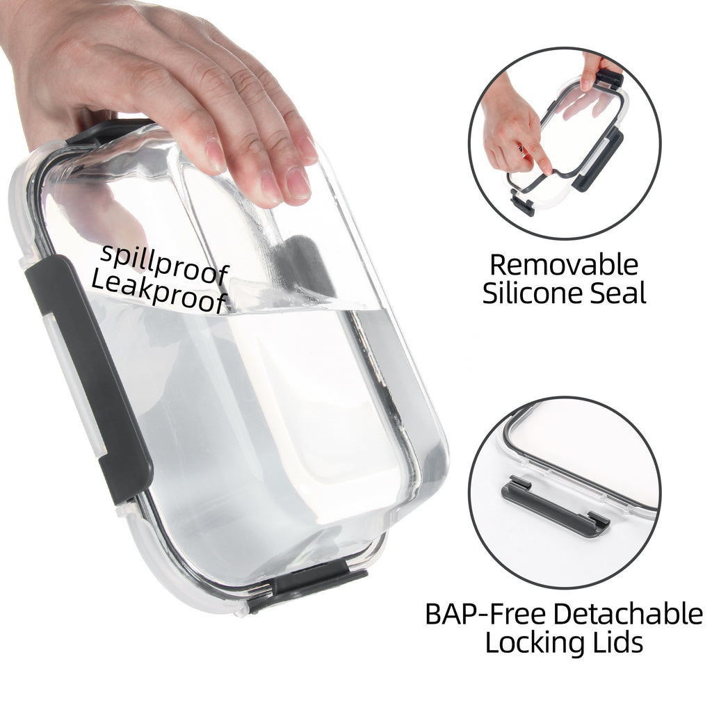 Easy-Access 12pcs Glass Meal Prep Container Set – leak-resistant reusable meal prep, 12pcs Glass Food Storage Containers with Lids Meal Prep Pantry Kitchen Storage Containers for, designed for American homes, daily convenience and practical gifting