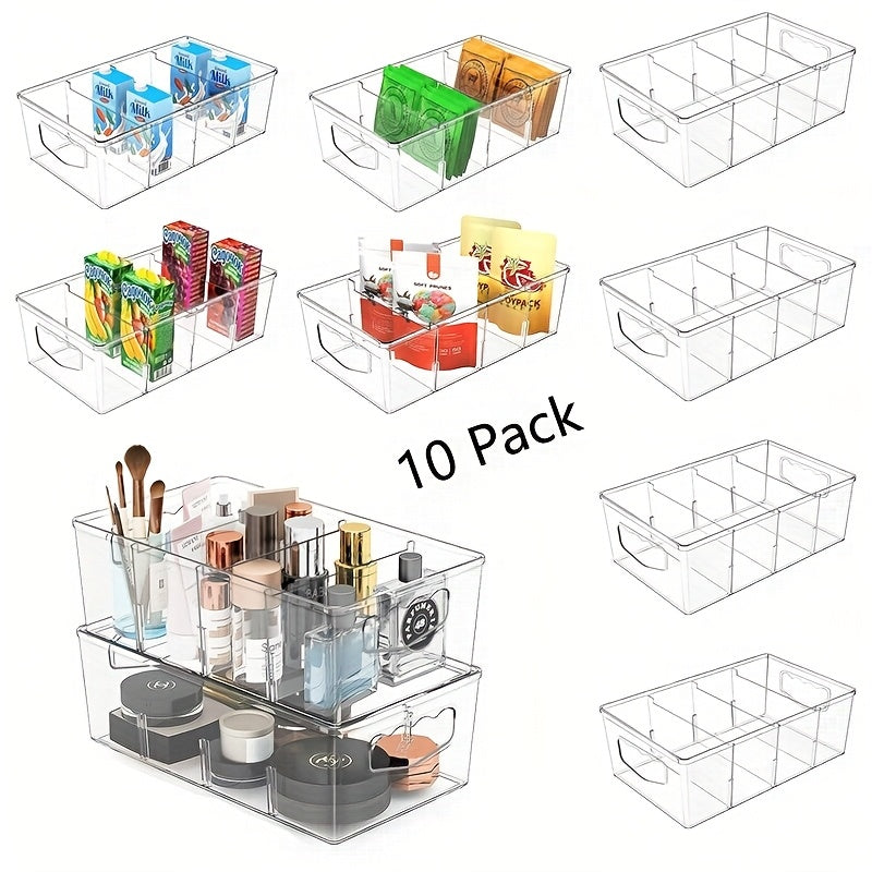 Storage Bins – Fridge Dividers, Clear Refrigerator Storage Boxes, Storage Organizer Bins 4 Pack P