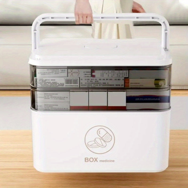 Compact Stackable Home Storage Bins – portable space-saving storage, Home Bathroom Travel Multi-Layer Large Capacity Medicine Storage Box Bathroom Storage with Portable Pill, designed for American homes, daily convenience and practical gifting