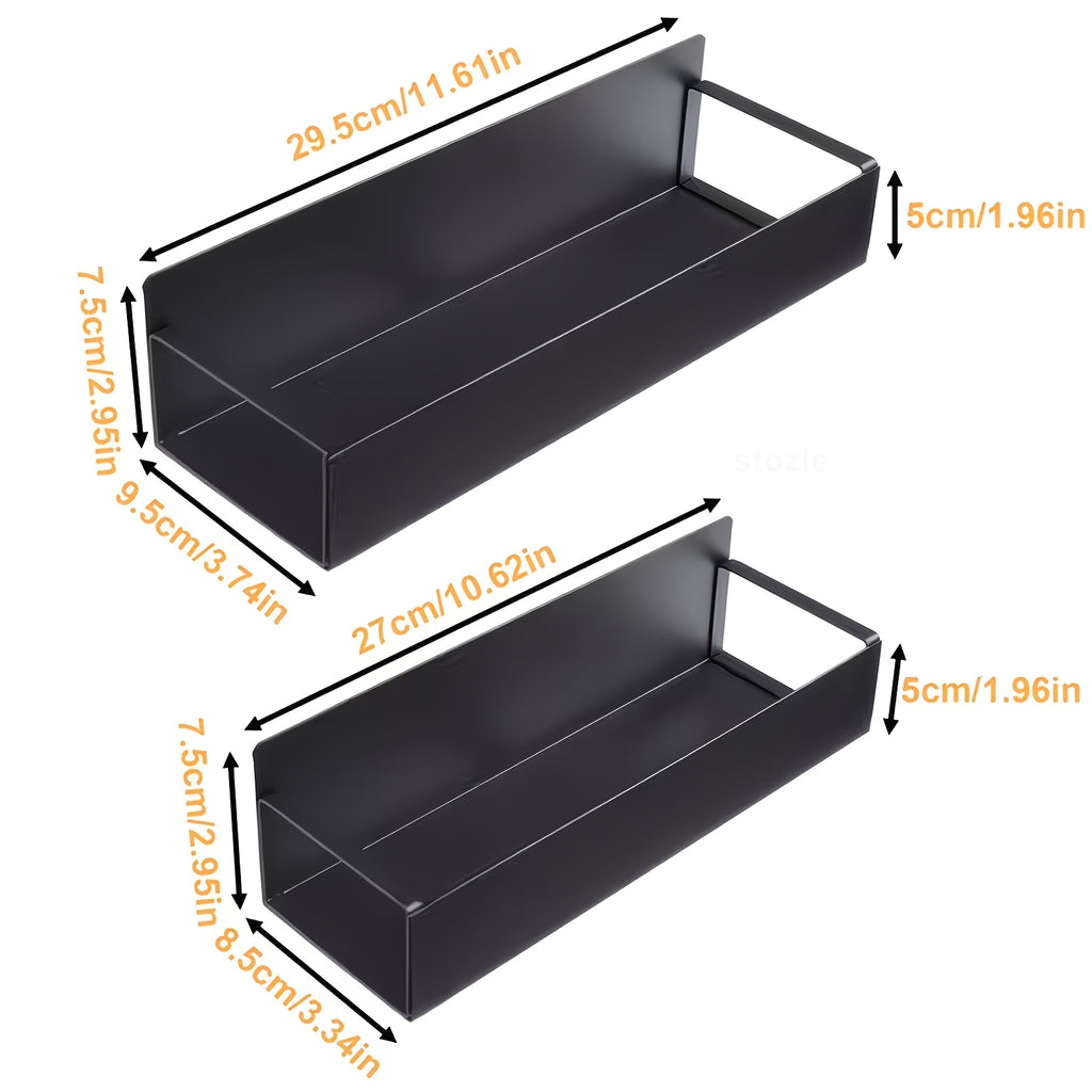 Space-Saving 2/4pcs Adjustable Home Storage Rack – durable multi-purpose storage, 2 4pcs Magnetic Storage Box Strong Magnetic Adsorption Non-perforated Installation Storage Rack Kitchen Refrigerator, designed for American homes, daily convenience and