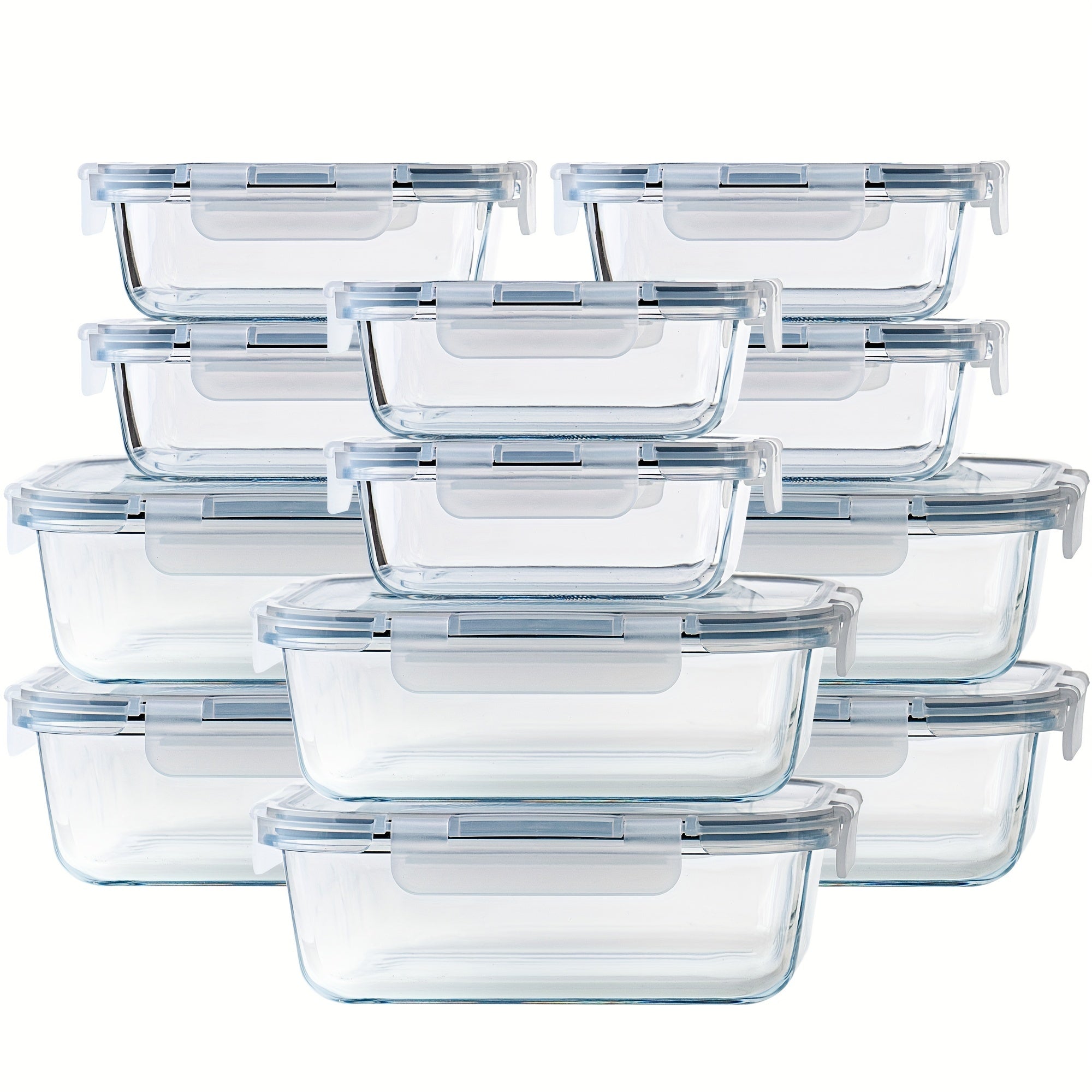 Food Storage Containers – leak-resistant reusable meal prep, 24pcs 12 Lids 12 Glass Bowl Borosilicate Glass