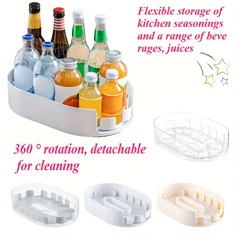 Easy-Access Adjustable Home Storage Rack – durable multi-purpose storage, 360 Degree Rotating Detachable Storage Tray - Transparent Plastic Organizer Rack for Kitchen Cabinets, designed for American homes, daily convenience and practical gifting
