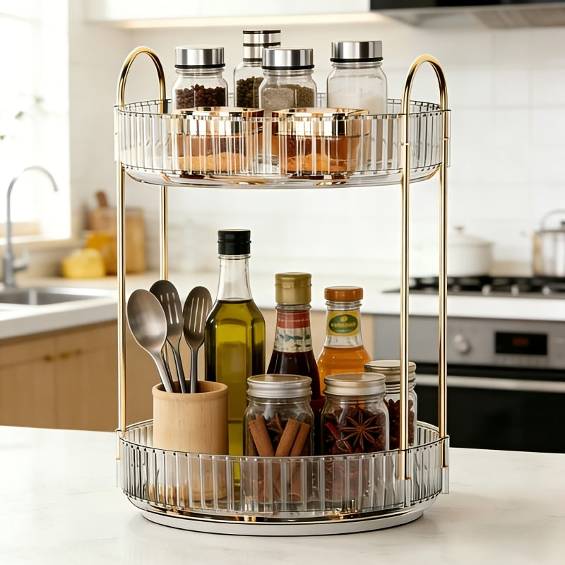 Smart Glass Spice Jar Set – clear reusable pantry storage, 360-Degree Rotating Seasoning Storage Box Suitable for Kitchens Bathrooms And Dressing Tables - Large, designed for American homes, daily convenience and practical gifting