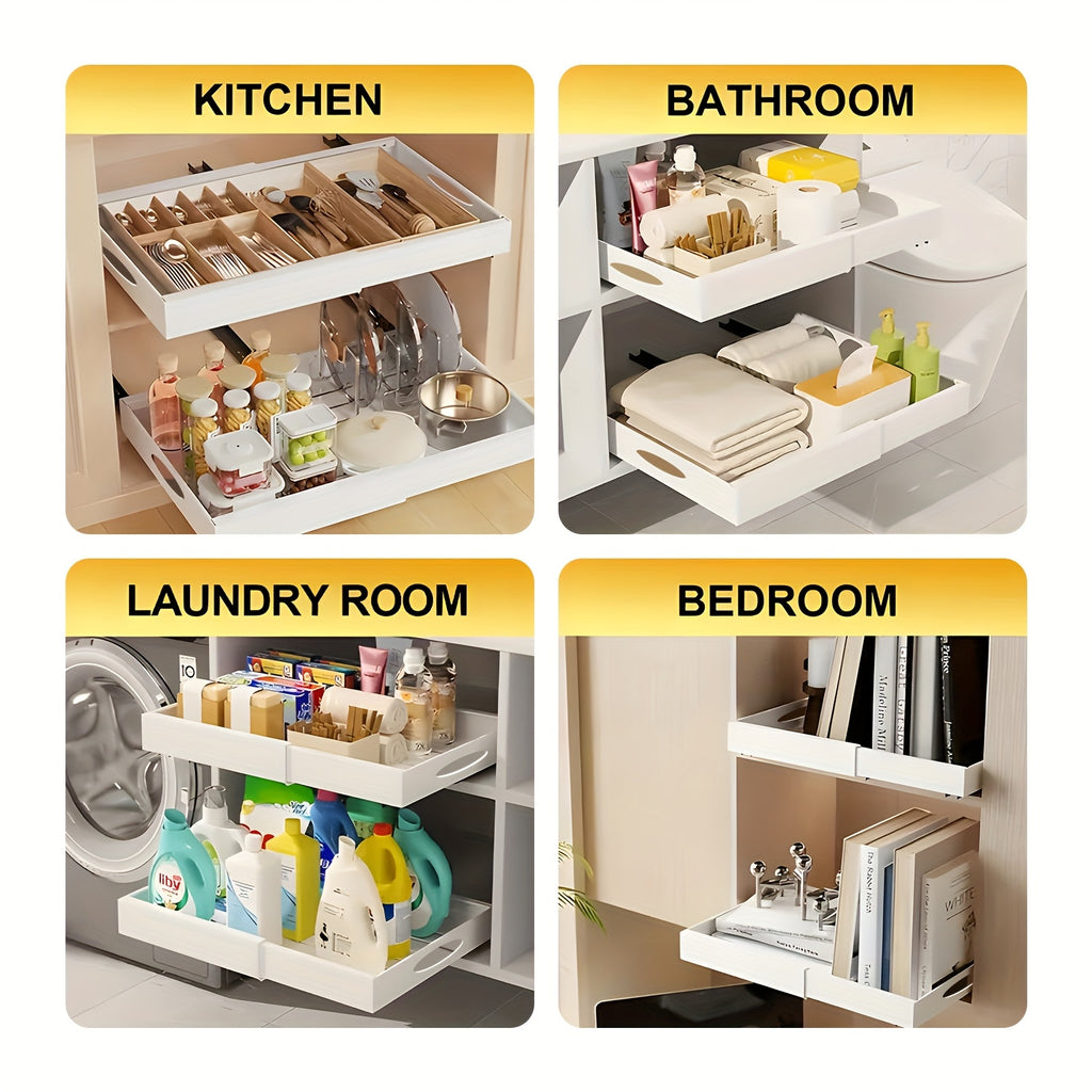 Smart Pull-Out Cabinet Organizer – smooth-access cabinet organization, Multi-purpose Retractable Drawer Cabinet Under Sink And Cabinet 17 1 to 26 77 Wide, designed for American homes, daily convenience and practical gifting