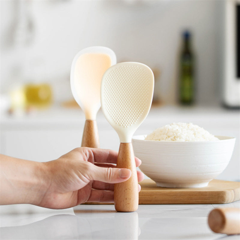 Easy-Access 2 Pack Kitchen Cookware Set – versatile meal preparation, 2 Pack Silicone Rice Potato Server with Wooden Handle - Durable Heat-Resistant Kitchen Spoon, designed for American homes, daily convenience and practical gifting