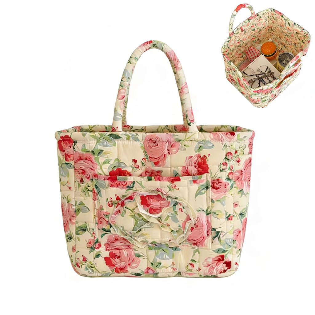 Modern Adjustable Home Storage Rack – durable multi-purpose storage, Large Floral Series Storage Basket Vintage Quilted Floral Portable Large-Capacity Home Storage Basket Suitable, designed for American homes, daily convenience and practical gifting