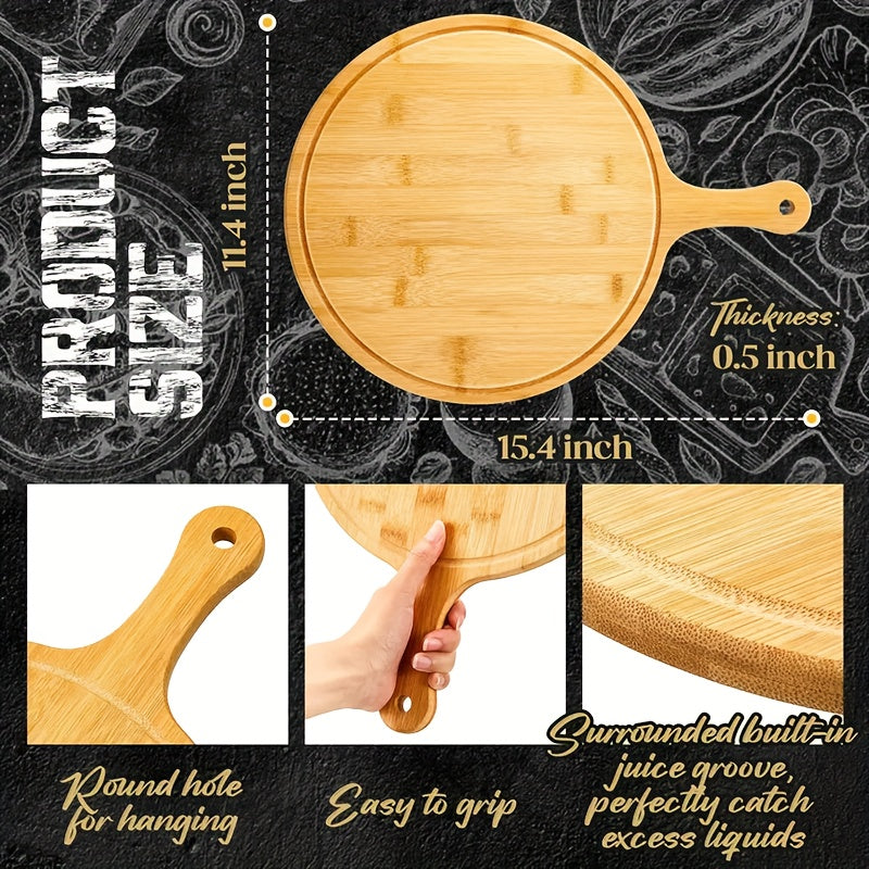 10/5pcs High-quality Pizza Boards with Handles, 15 Inches X 11 Inches, Natural Pizza Service Board, Suitable for Homemade Pizza, Cutting Fruits And Vegetables, Bread, Cheese And Service Board, Kitchen Accessories