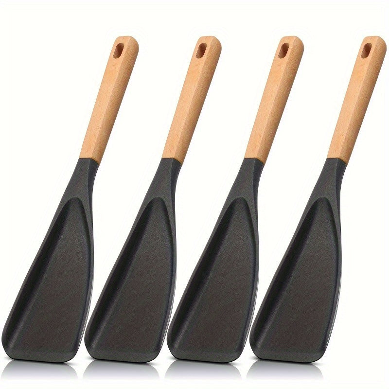 Compact 2/4pcs Kitchen Cookware Set – versatile meal preparation, 2 4pcs Cooking Spoon for Nonstick Cookware 12-Inch Silicone Spoon with Wooden Handle for, designed for American homes, daily convenience and practical gifting