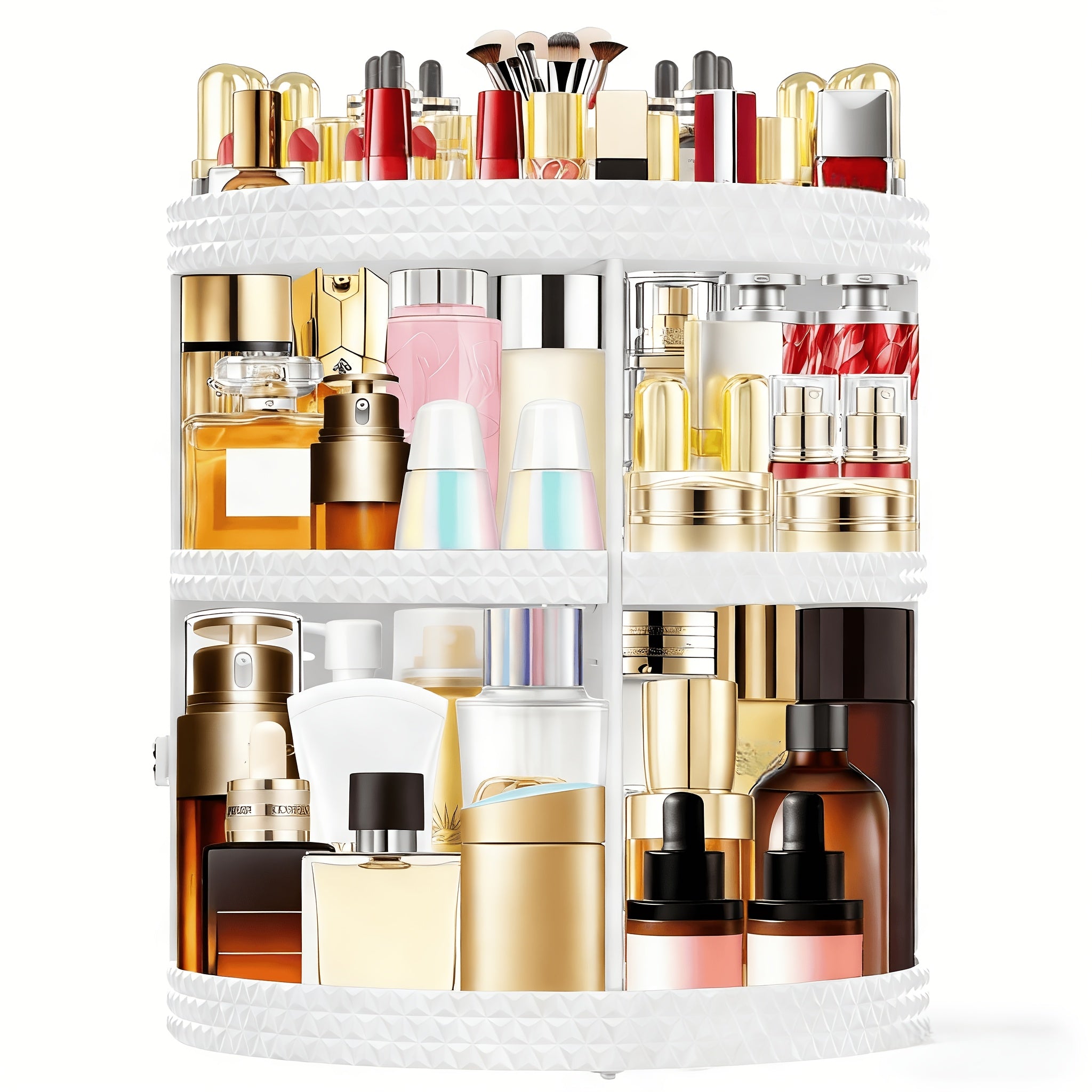 Storage Bins – 360 Degree Rotating Makeup Stand Large Capacity Makeup Product Storage Box 7