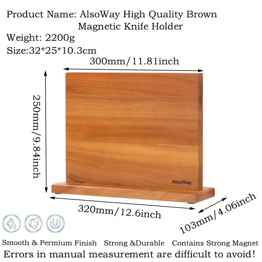 Heavy-Duty 1pc Adjustable Home Storage Rack – durable multi-purpose storage, 1pc Home Kitchen Double-sided Wooden Magnetic Stands Holder Rack Magnetic Knife Block With Strong, designed for American homes, daily convenience and practical gifting