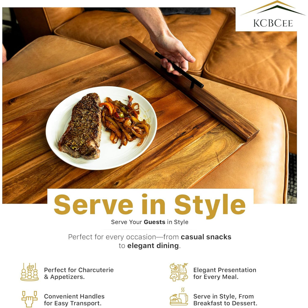 Serving Tray Noodle Board Stove Cover - Acacia Wood Stove Top Cover - Large Wood Cutting Board - Stove Top Covers for Electric Stove - Countertop Saver - Charcuterie Tray - Serving Board - Rustic Kitchen Decor