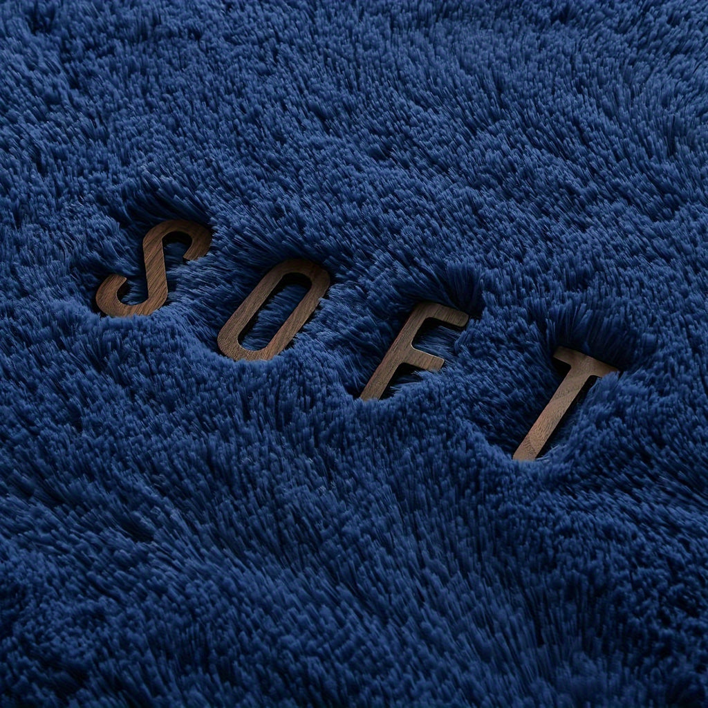 Area Rug – 1pc Luxurious Rectangular Shaggy Plush Carpet Rug - Soft, Fluffy, Tie-dyed, Solid,
