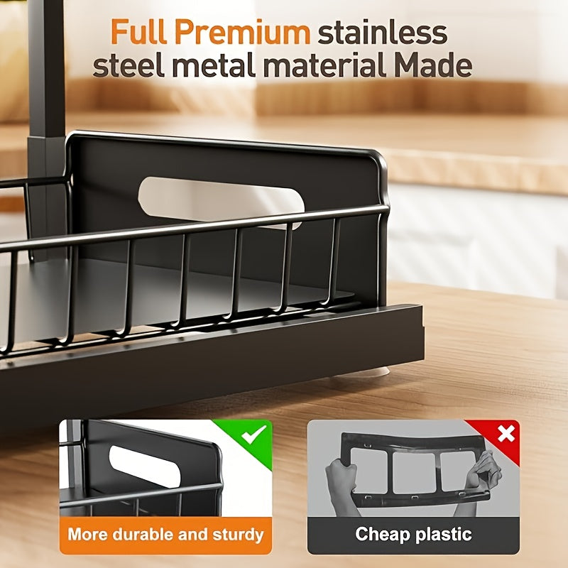 Smart 1 PACK Pull-Out Cabinet Organizer – smooth-access cabinet organization, 2-Tier Under Sink Organizers And Storage Under Sink Organizer Slide Out Pull Out Cabinet, designed for American homes, daily convenience and practical gifting
