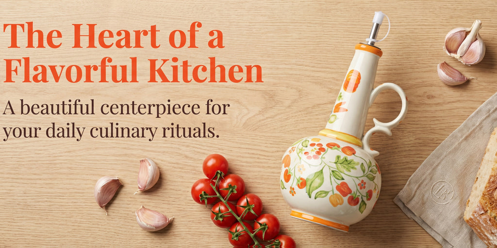 1pc Hand-Painted Ceramic 650Ml (21.98Oz) Leakproof Oil And Vinegar Cruet with Autumn Pumpkin Pattern, Refillable Oil Bottle for Olive Oil, Vinegar, And Soy Sauce, Farmhouse Thanksgiving Kitchen Decor