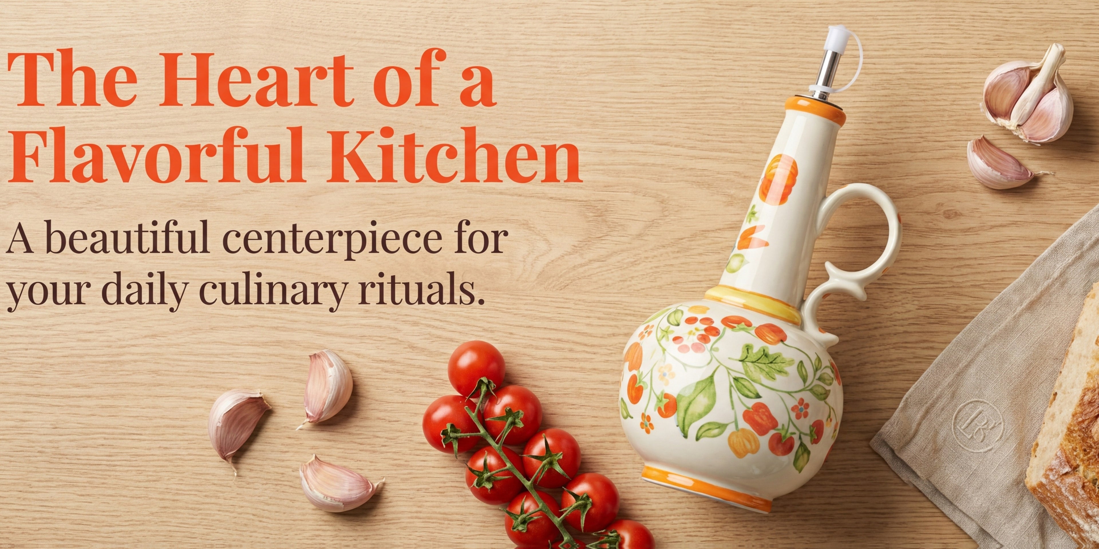 1pc Hand-Painted Ceramic 650Ml (21.98Oz) Leakproof Oil And Vinegar Cruet with Autumn Pumpkin Pattern, Refillable Oil Bottle for Olive Oil, Vinegar, And Soy Sauce, Farmhouse Thanksgiving Kitchen Decor