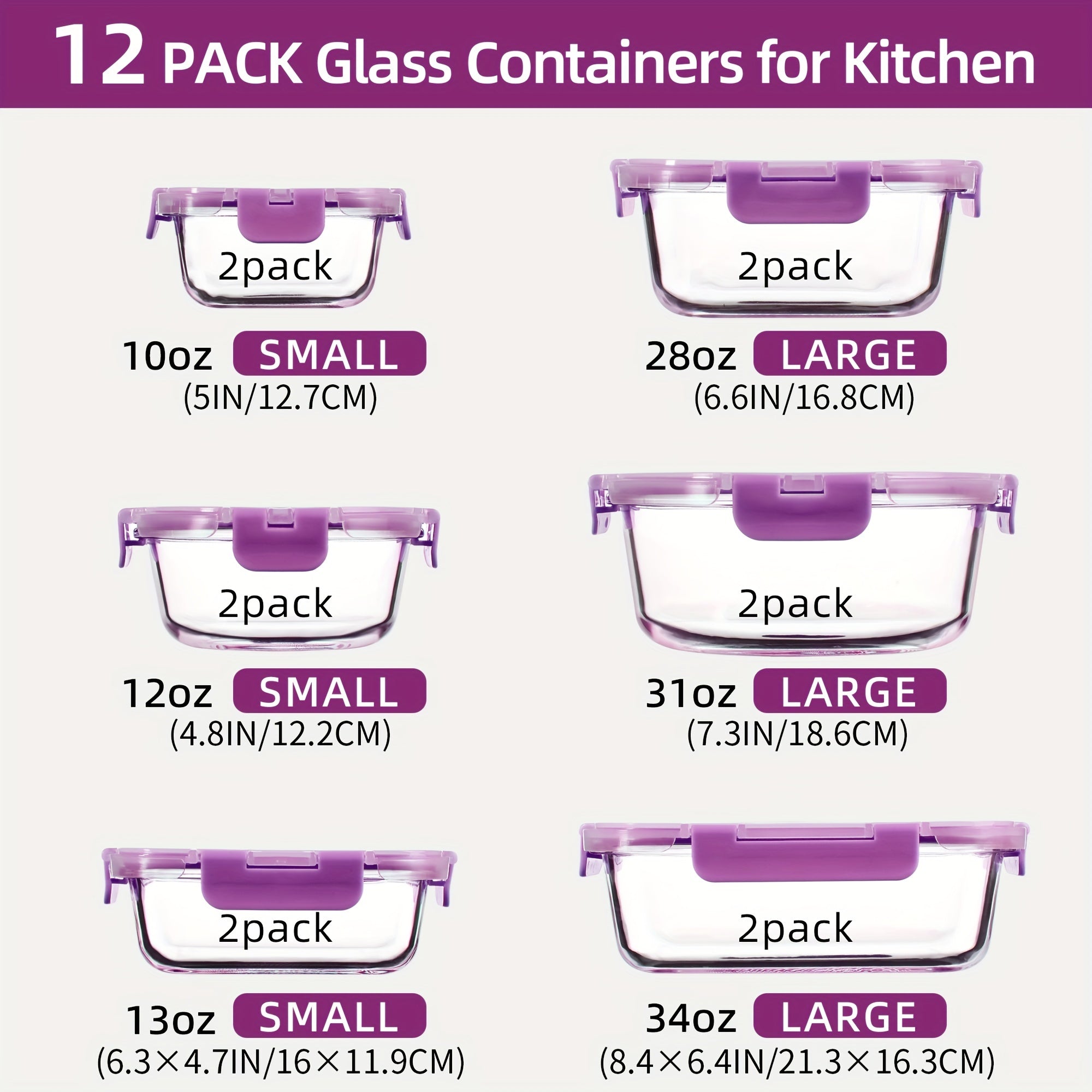 Smart 24pcs Glass Meal Prep Container Set – leak-resistant reusable meal prep, 24pcs 12 Lids 12 Glass Bowl Borosilicate Glass Food Storage Containers with Airtight Lids, designed for American homes, daily convenience and practical gifting