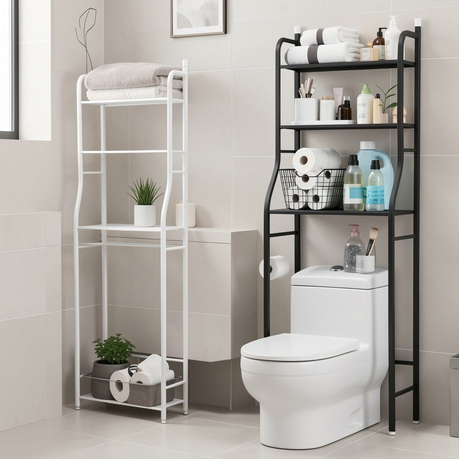 Versatile Adjustable Home Storage Rack – durable multi-purpose storage, Over-The-Toilet Storage Rack - 3-Tier Storage for Toilet Paper Towels And Bathroom Essentials -, designed for American homes, daily convenience and practical gifting
