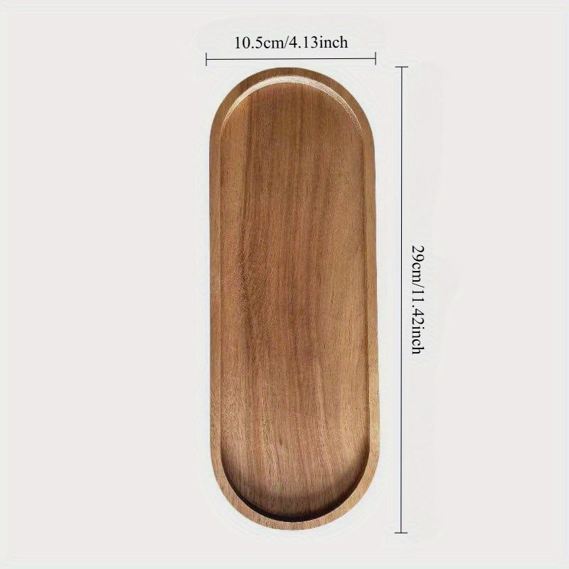 Heavy-Duty 1pc Home Storage Organizer – space-saving everyday organization, 1pc Acacia Wood Multi-Purpose Serving Tray - Natural Bathroom Organizer Decor Durable High-Quality Wood, designed for American homes, daily convenience and practical gifting