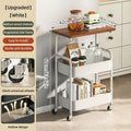 Compact Adjustable Home Storage Rack – durable multi-purpose storage, Multi-functional Rolling Kitchen Storage Trolley White Black Multi-layer Mobile Storage Rack Sturdy Metal Frame, designed for American homes, daily convenience and practical giftin