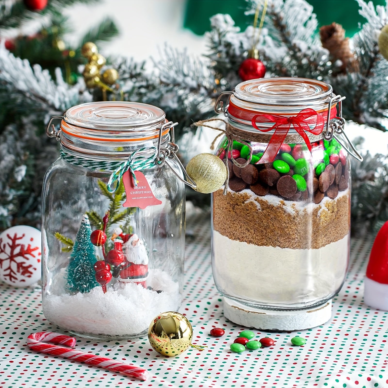 Modern 4 Pack Mason Jar Set – clear reusable pantry storage, 4 Pack 50oz Glass Jars with Airtight Lids Wide Mouth Mason Jars with Clip, designed for American homes, daily convenience and practical gifting