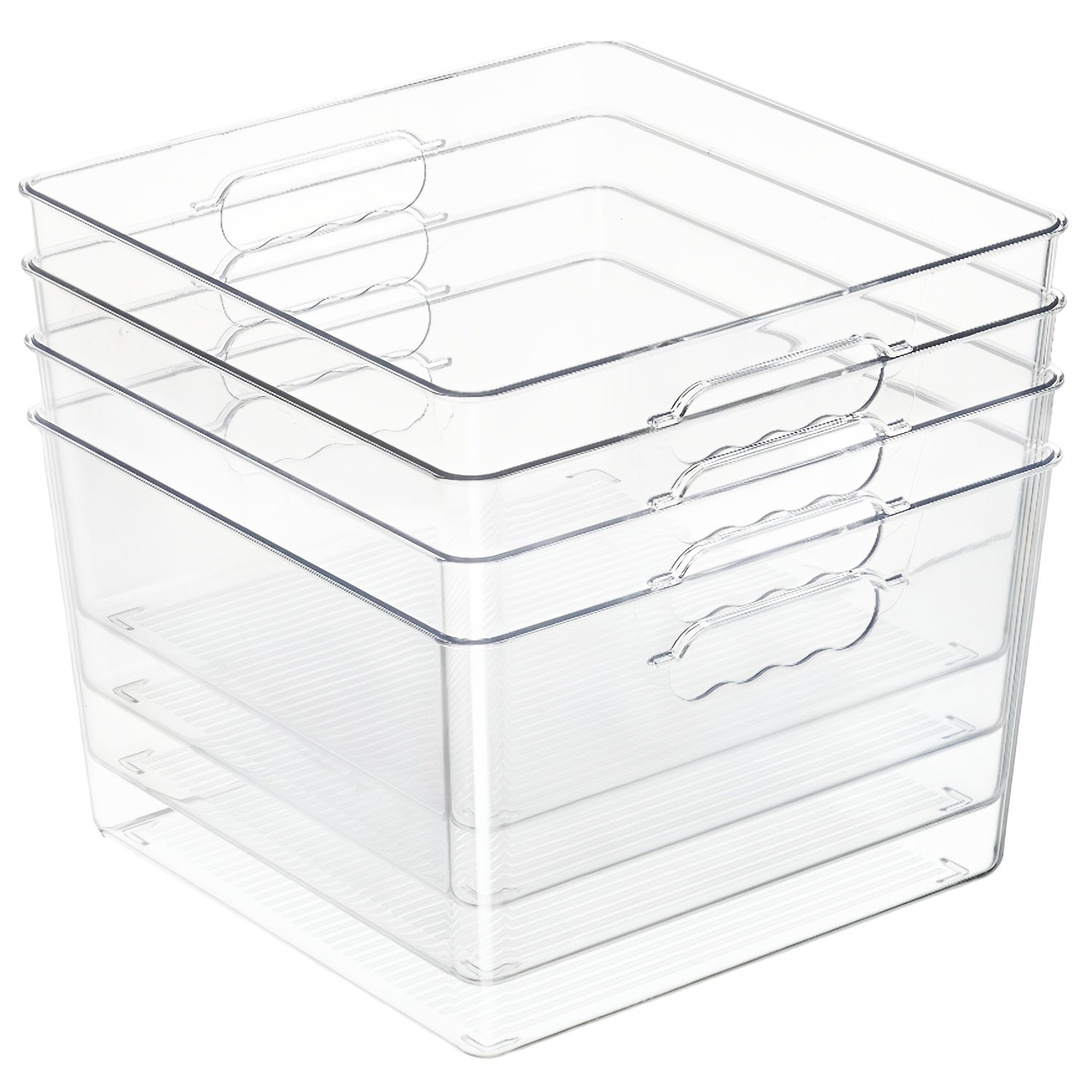 Storage Bins – 4/8 Pack Refrigerator Replacement Storage Box, 11 Inchx11 Inch Extra Large Clear A