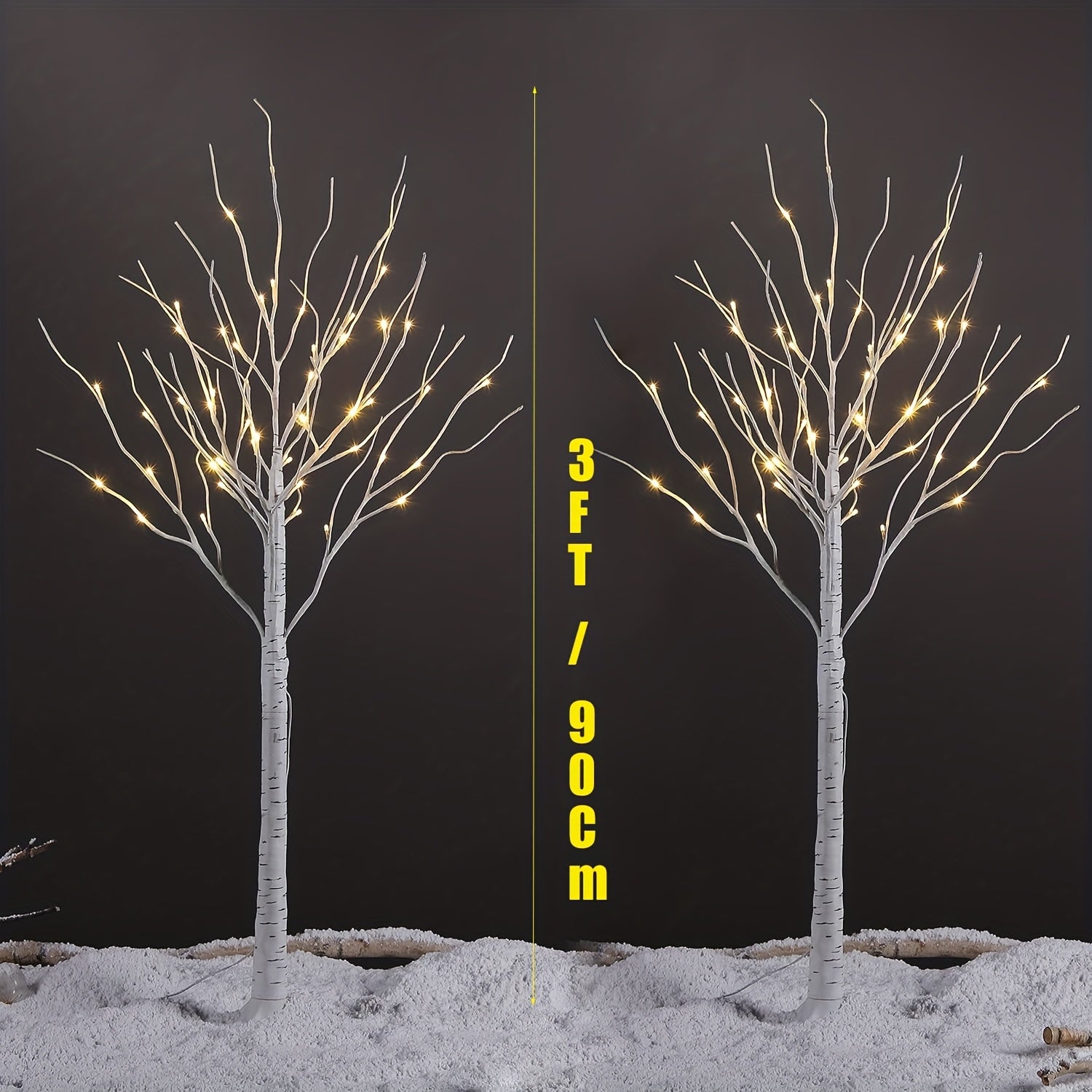 6ft/5ft/3ft/2ft Simulated Birch Tree Lights, Landscape Trees, USB Eight-function LED Lights, Suitable for Garden, Stairs, Railing Decorations, Christmas Decorations, Wedding And Holiday Decoration Lights,, IP44