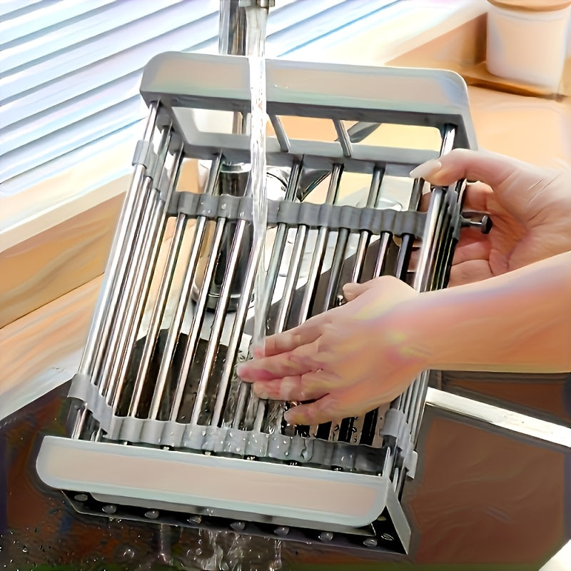 Easy-Access Adjustable Home Storage Rack – durable multi-purpose storage, 304 Stainless Steel Adjustable Sink Storage Rack - Extended Dish Rack with Drainless Design, designed for American homes, daily convenience and practical gifting
