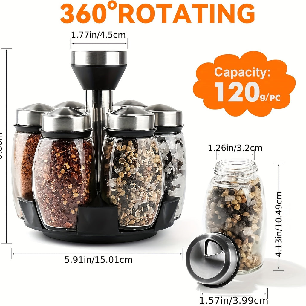 Versatile Airtight Storage Jar Set – clear reusable pantry storage, 7 in 1 14-In-1 Seasoning Bottle Rotating Seasoning Bottle Kitchen Supplies Hotel Household Seasoning, designed for American homes, daily convenience and practical gifting
