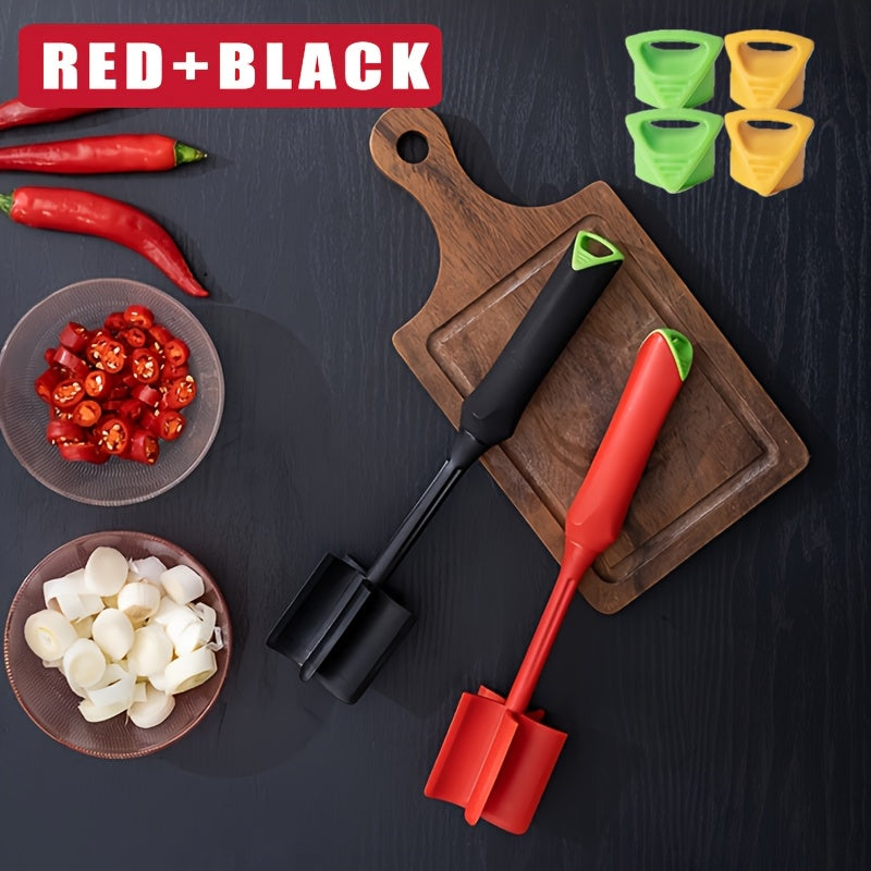 Kitchen Essential – 2 Sets Meat Chopper, Burger Meat Heat Resistant Grinder, Ground Beef Mashers, Plastic Burger Chopping Utensils, Ground Meat Chopper, Mixing Chopper Non-Stick Mixing Chopp