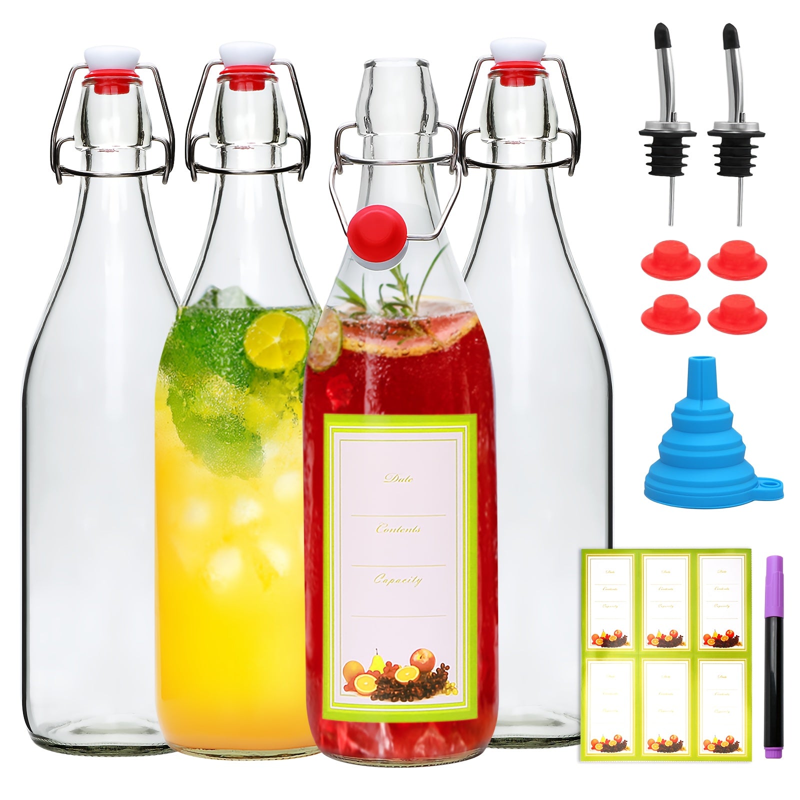 Drinkware – Compact 4/8/12pcs Refrigerator Bottle Organizer – easy-access beverage storage, 4