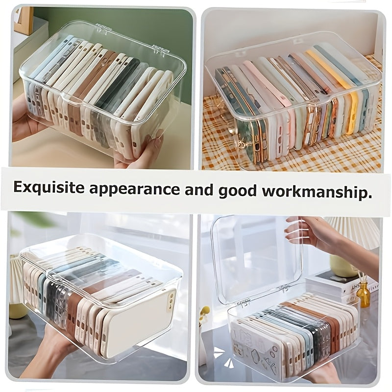 [Stackable Storage Boxes] Acrylic Stackable Storage Boxes, Bohemian Style Storage Boxes, Transparent, Suitable for Home, Office, School Supplies, Suitable for Dresser, Bathroom, Desktop, Home Organization Baskets, Boxes