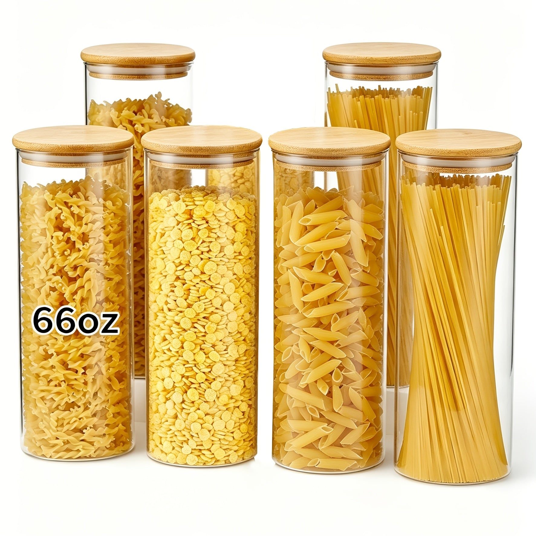 Easy-Access 3/6pcs Airtight Storage Jar Set – clear reusable pantry storage, 3 6pcs Glass Food Storage Jars With Lids 66OZ 1400ML Large Capacity Perfect For, designed for American homes, daily convenience and practical gifting