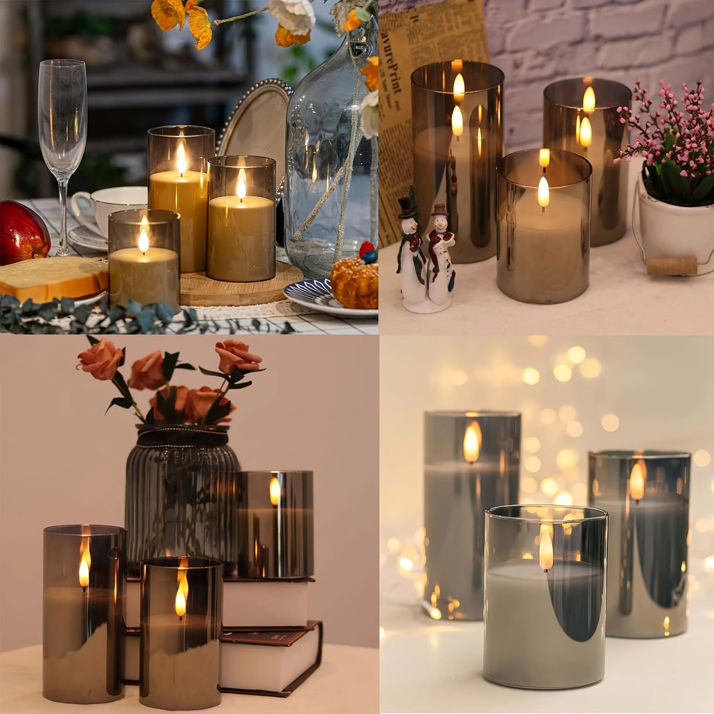 Heavy-Duty Decorative Home Lighting – warm functional room lighting, 8-mode Remote Control High-grade Grey Candle Battery Powered batteries Not Included Bedroom Decoration And, designed for American homes, daily convenience and practical gifting