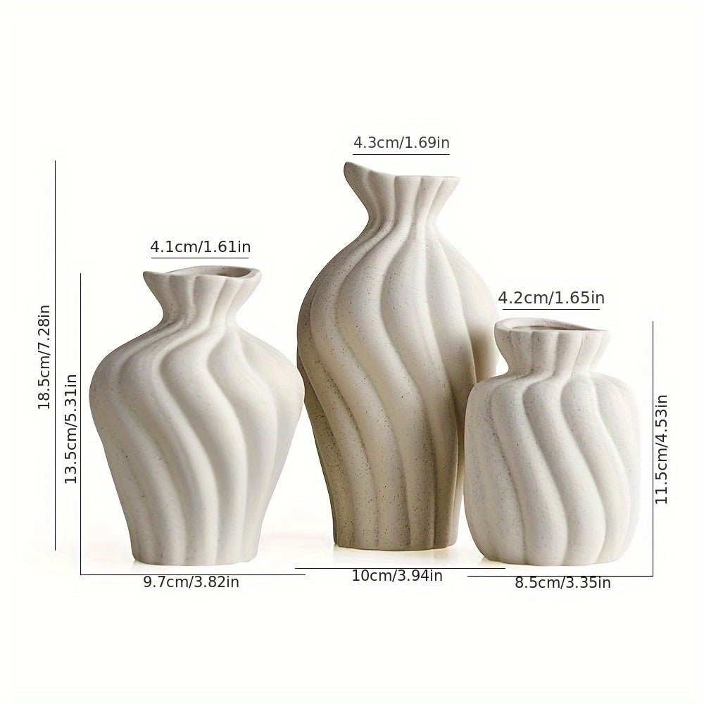 3pcs Ceramic Vase, Suitable for Banquet, Festival, Wedding, Family, Restaurant, Table Decoration, Aesthetic Room, Four Seasons Decor, All Kinds of Holiday Gifts