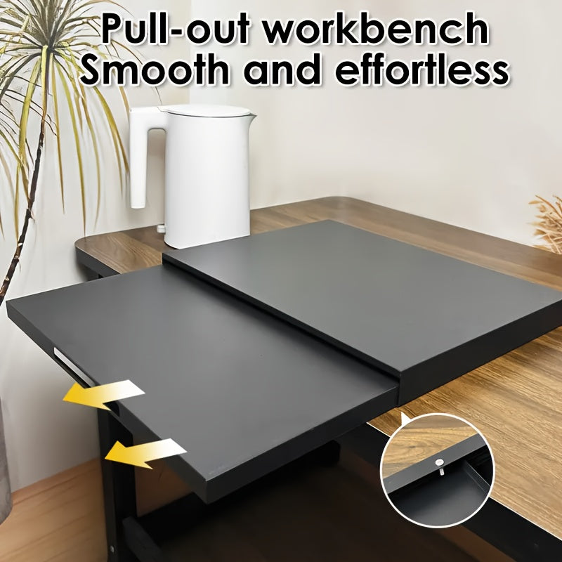 Expandable Pull-Out Countertop Extension Tray, Multi-Purpose Sliding Kitchen Shelf for Toaster Oven, Coffee Machine, Small Appliances, Space-Saving Counter Workstation for Food Prep, Coffee Bar