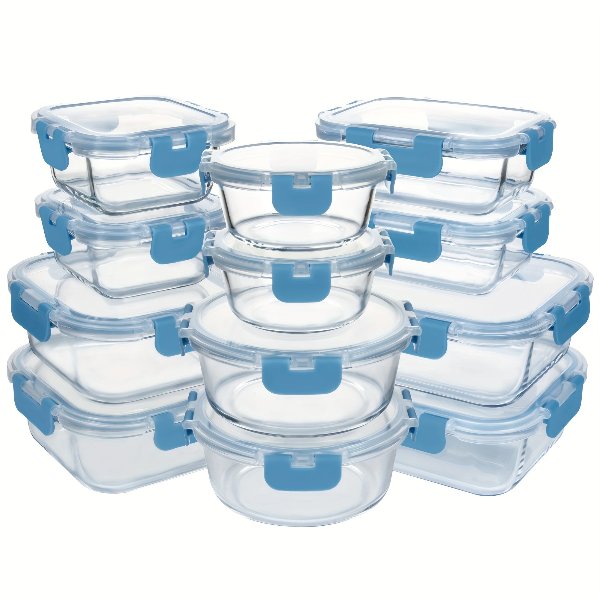 Food Storage Containers – Space-Saving 12 Pack Glass Meal Prep Container Set – leak-resistant reusable meal