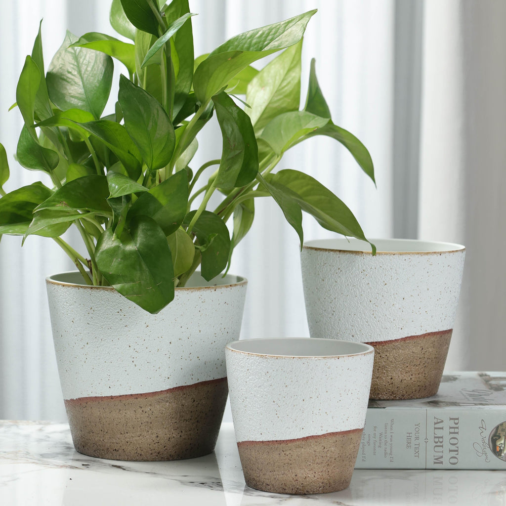 Premium 3pcs Decorative Flower Vase – tabletop floral display and modern home decor, 3pcs Set PolyStone Modern Round Planters - Lightweight Weather-Resistant Indoor Outdoor Flower Pots with, designed for American homes, daily convenience and practica