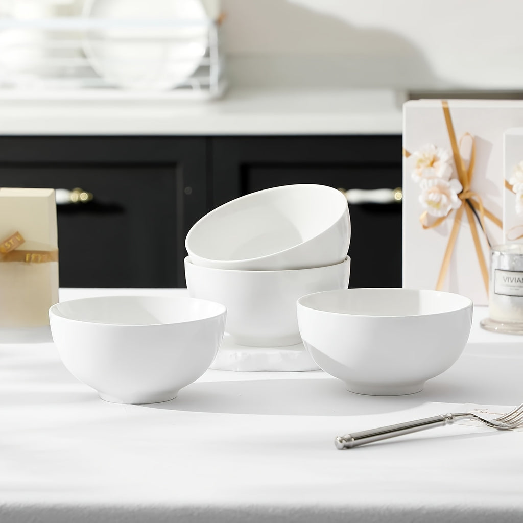 Premium 4/6pcs Home Storage Organizer – space-saving everyday organization, 4 6pcs 22oz White Ceramic Bowls Perfect for Soup Bowls for Kitchen Cereal Bowl, designed for American homes, daily convenience and practical gifting