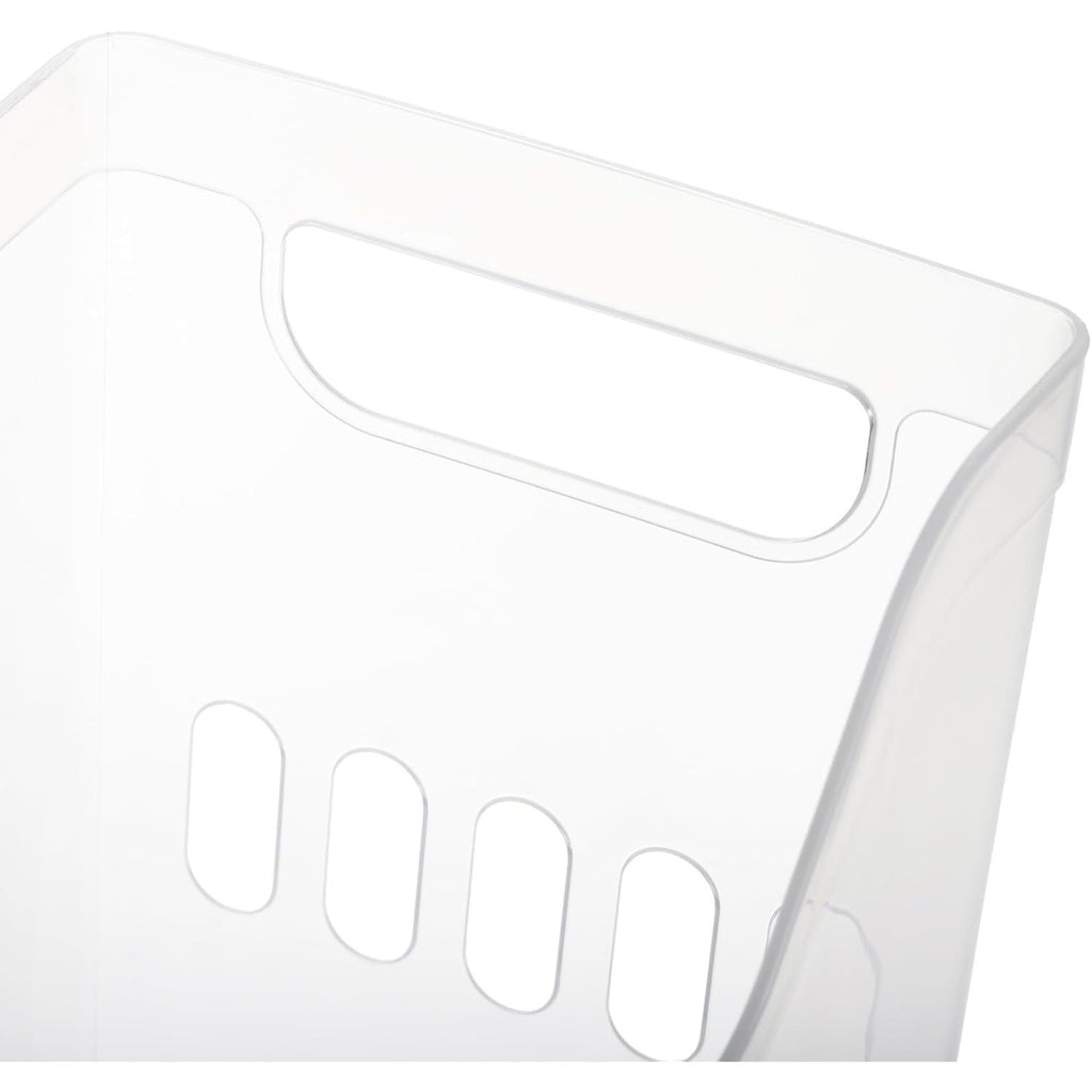 3 Pack Freezer Organizer Bins with Wheels, Clear Plastic Pantry Storage Organizer with Handle, Tall Narrow Kitchen Organization Rolling Bins for Fridge, Cabinet, Bathroom, Under Sink, Office