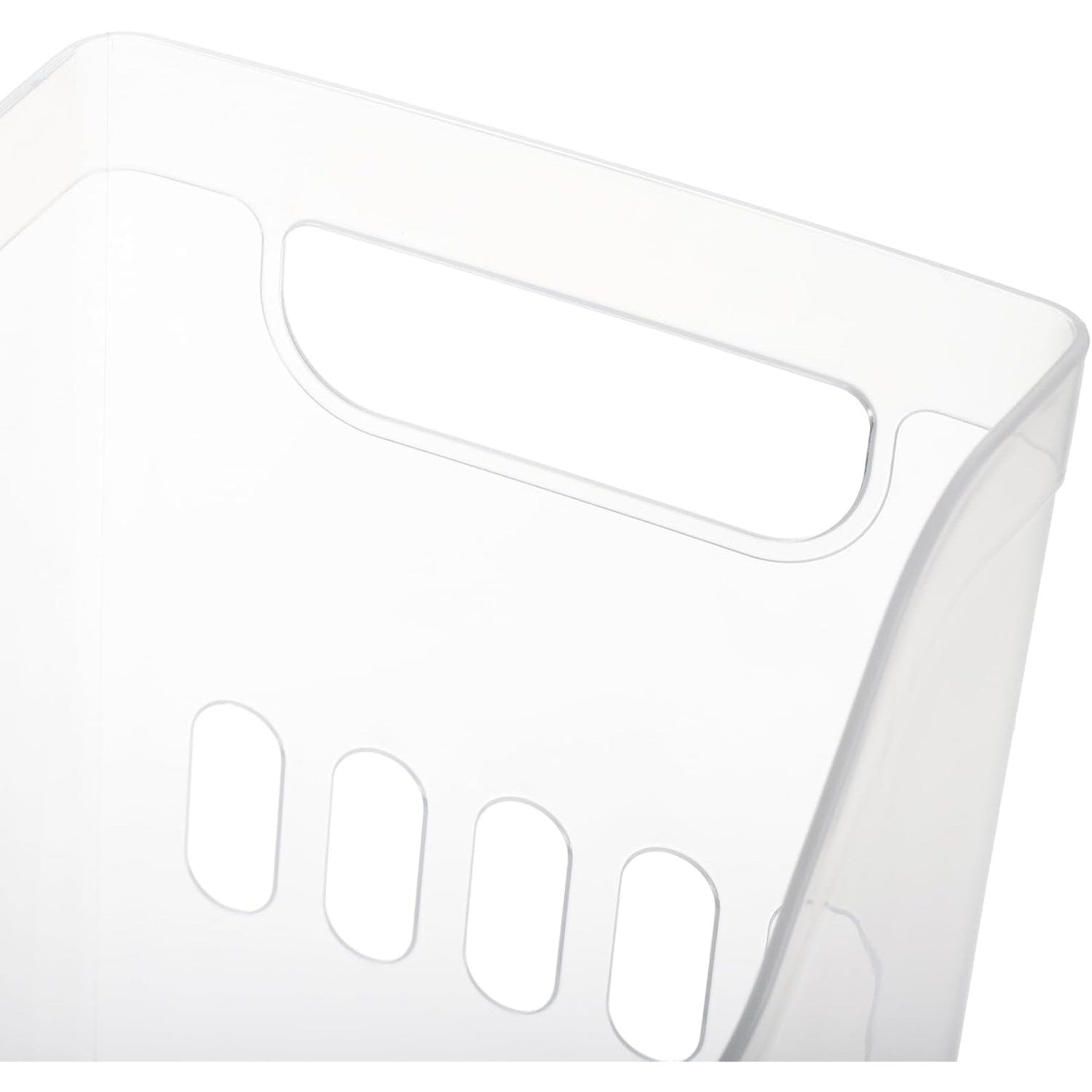 3 Pack Freezer Organizer Bins with Wheels, Clear Plastic Pantry Storage Organizer with Handle, Tall Narrow Kitchen Organization Rolling Bins for Fridge, Cabinet, Bathroom, Under Sink, Office